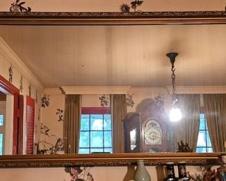 Large, framed mirror