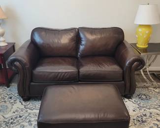 Leather CouchOttoman
