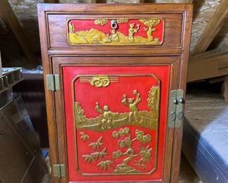 044 chinesestylecarvedwoodcabinetredgo
