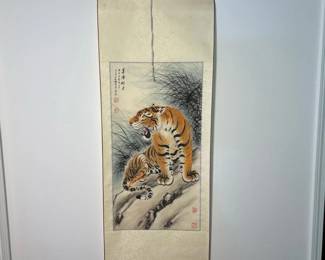 119 chinesehangingscrollpaintingoftiger