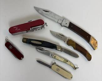 017 lotofvintagefoldingpocketknivesand