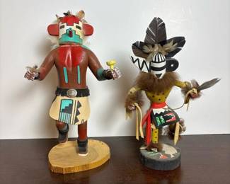 095 twosignedhandcarvedkachinafigurines