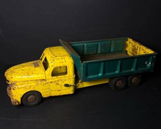 019 vintageyellowgreenpressedsteeltoyh