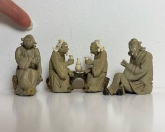 100 setof3smallclaychinesescholarfigu