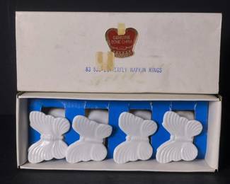 142 setof4vintagebonechinabutterflyna