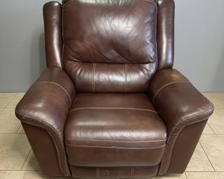 Brown Leather Power Lift Recliner with USB Ports - Ashley Furniture "Catanzaro"