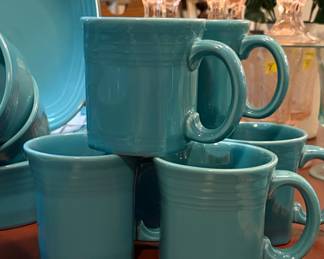 Fiesta Ware Turquoise Classic Ring Handle Mugs
