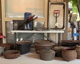 Assorted Vintage Cast Iron Cookware and Kitchenalia