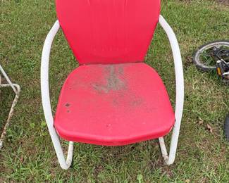 Crosley Griffith 3-Piece Red Metal Outdoor Conversation Seating Set