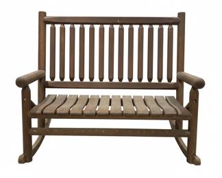 Log Cabin Style Wooden Rocking Bench