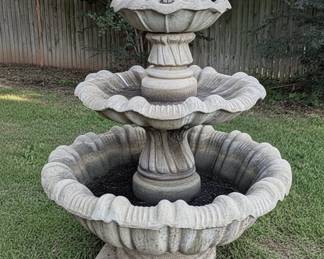 Three-Tier Cast Stone Garden Fountain