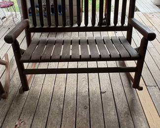 Log Cabin Style Rocking Chair and Loveseat Set