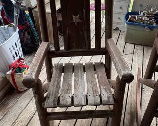 Log Cabin Style Rocking Chair and Loveseat Set