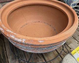 Terracotta Planter Pot with Decorative Rim