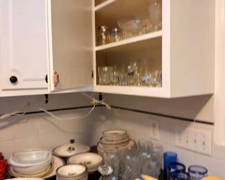 Kitchen glassware, dishes and jars