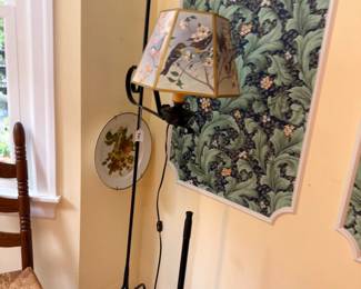 Vintage floor lamp with decorative shade