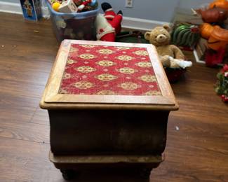Decorative tapestry-top side table