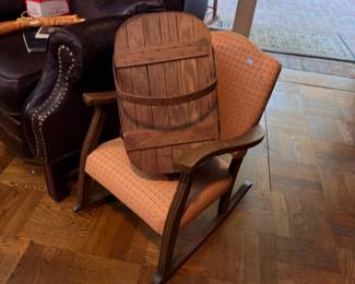 Mid-century modern upholstered rocking chair
