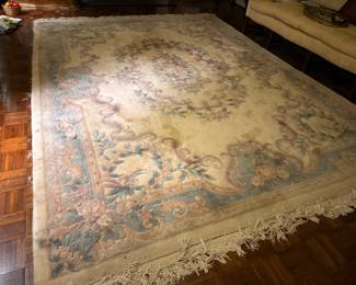 Floral Aubusson-style area rug