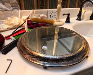 Silver vanity tray and dresser set