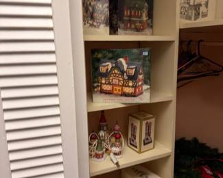 Lighted Christmas village houses, boxed