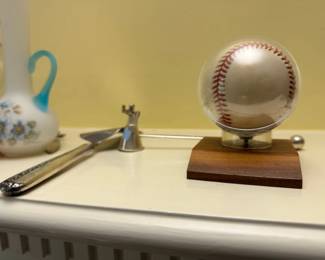 Collectible baseball and sterling letter opener