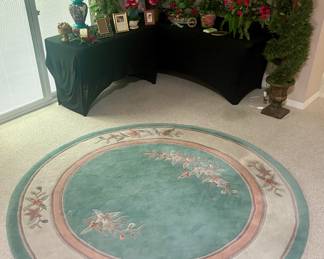 90" round area rug with matching runner
