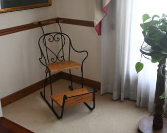 Child's sleigh; plant stands