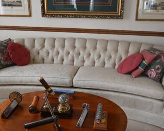 Ethan Allen curved half-moon crescent sofa