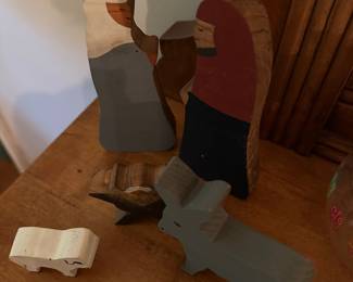 Wooden manger scene