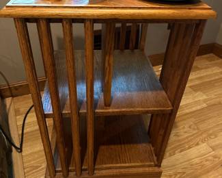 Mission Style oak rotating bookcase