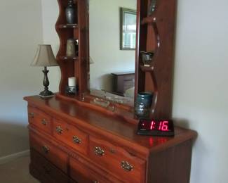 large wood dresser with mirror