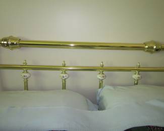 full brass headboard also mattress and boxsprings in good condition