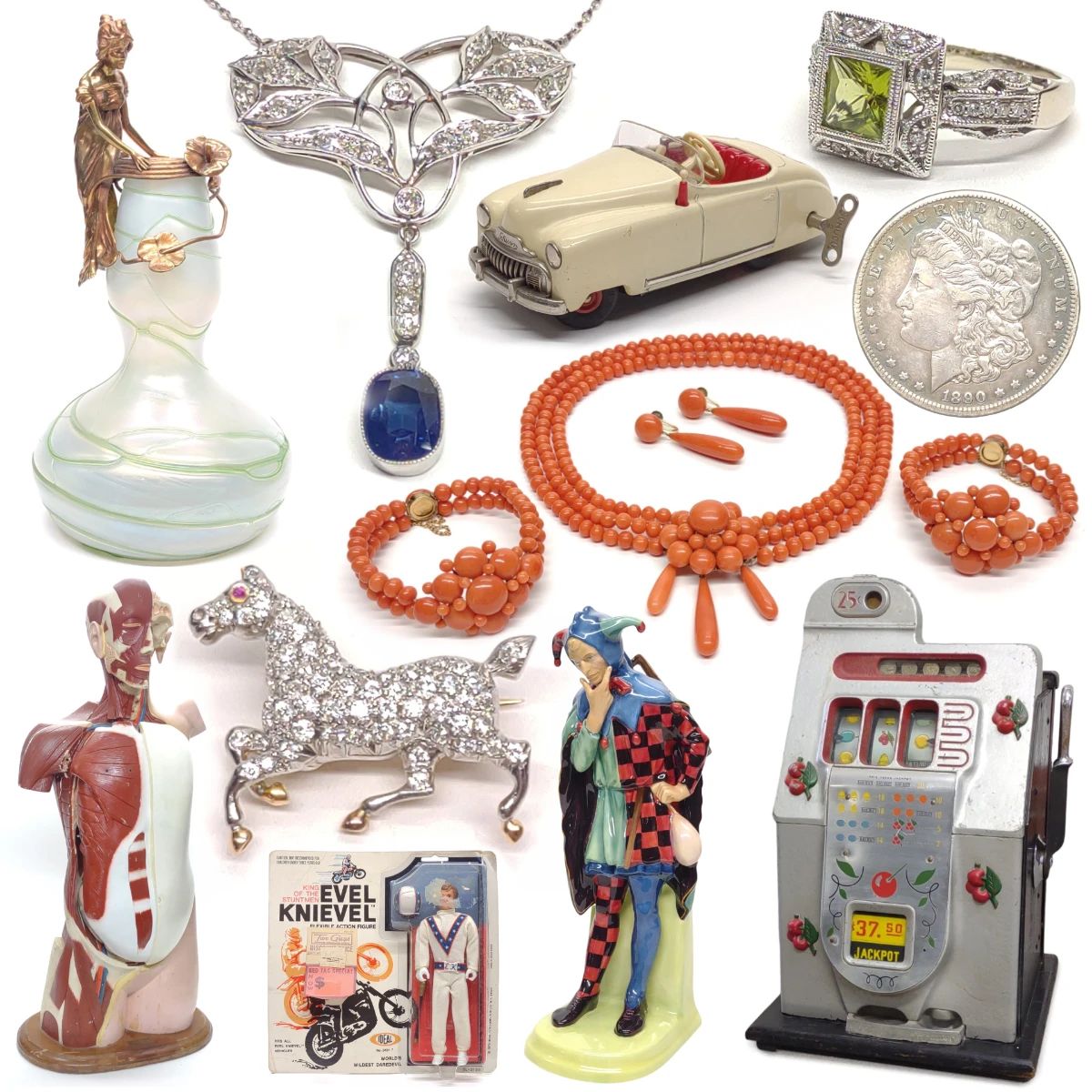 Fine Jewelry, Decorative Arts, Toys & Coins Online Auction - Ends 6/27