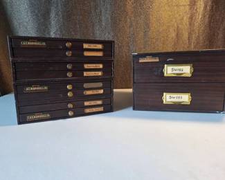 06 Vintage Watchmakers Swiss Staff Parts Cabinets C. E. Marshall Co. Inventory