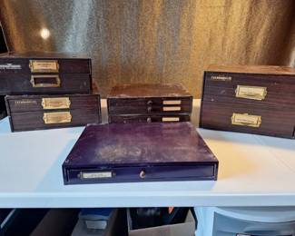 Watchmakers Parts Cabinets, Crystals, Staffs Repair Supplies Collection