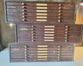 Watchmakers WatchCraft Crystal Inventory in 3 Marshall Display Cabinets