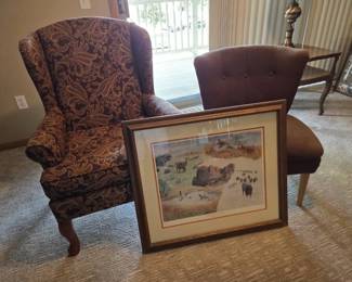 Wingback, Accent Chair Framed South Dakota Treasures Print