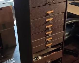 Watchmakers Crystal Inventory Cabinet with Hundreds of Watch Crystals Parts