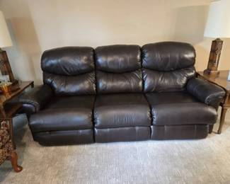Dual Manual Reclining Sofa Dark Brown