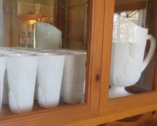 Milk glass beverage set