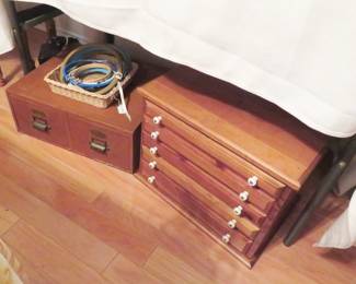 Texas Law card catalog wooden box, handmade shallow drawer cabinet