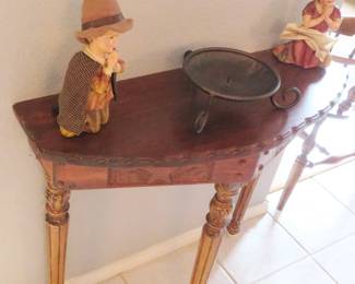 One of a kind foyer table. Handmade. Legs are spindles from 1800's Shackleford County courthouse.