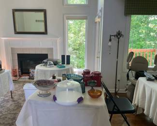 household decor, carnival glass