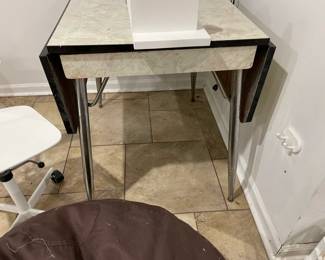 MCM folddown table and small chair