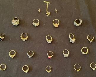 002 Diamond, Gems, Gold Rings