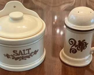 Pfaltzgraff Salt Box And Stove Top Shaker