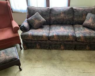 Fox Hunting Tapestry Sofa Footstool