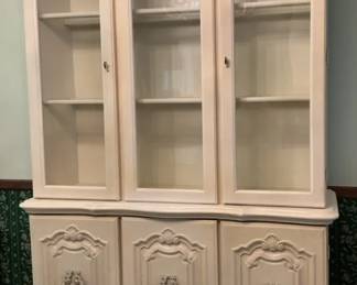 Vintage White China Cabinet