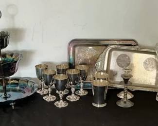 Iridescent Glass Silverplate Collection